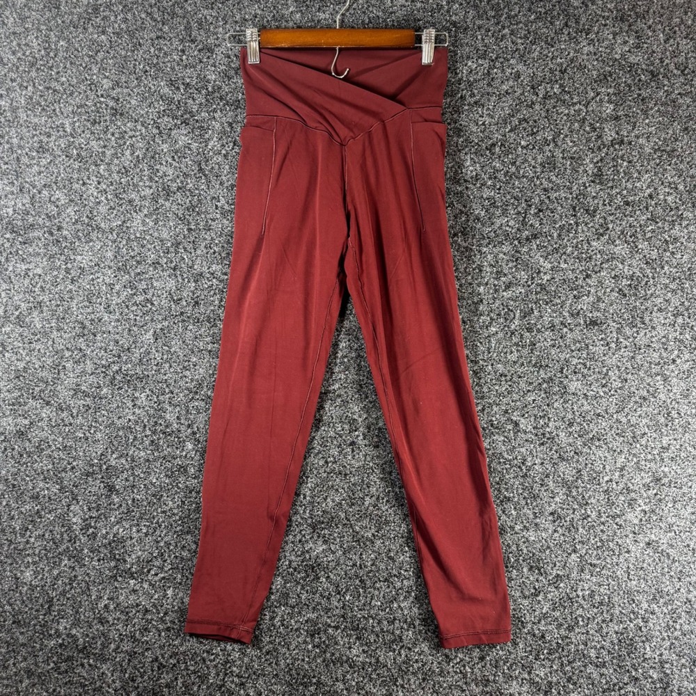 OFFLINE by Aerie Real Me Xtra 7/8 Leggings Burgundy Crossover Waist Pockets‎ M